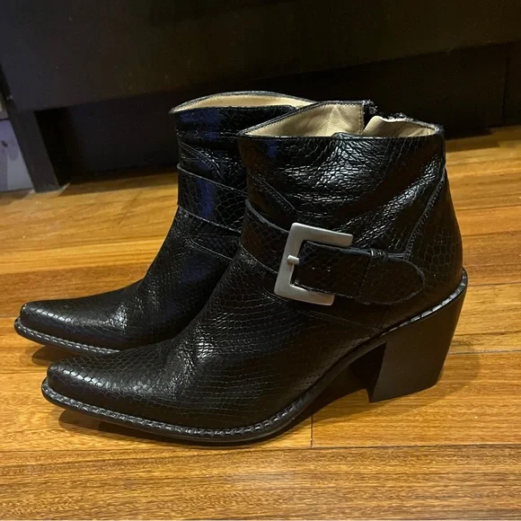 Authentic Freelance Black Leather pointed toe boots Size 36/6 mint condition - Picture 6 of 15